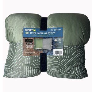 KLYMIT Drift Large Camping Pillow Sleep Outside Topographic Print In Sage Green